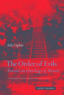 The Order of Evils: Toward an Ontology of Morals cover