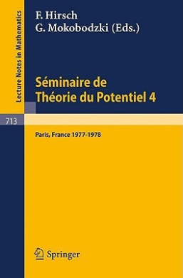 Seminaire De Theorie Du Potentiel Paris, 1977-1978, No. 4 cover